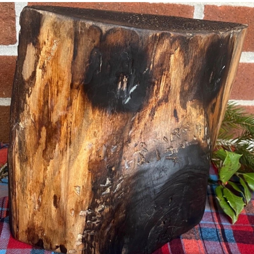 Unique Bear Face From Reclaimed Wooden Log Shelf Sitter Decor Free Standing - Picture 7 of 9